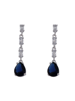 Pendientes Plata Mujer PPEN2129/Z Colgante Circonitas Blancas Bicolor Azules