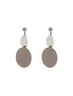Pendientes Plata Mujer PPEN2138 Colgante Óvalo Satinado