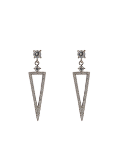 Pendientes Plata Mujer PPEN2148 Colgante Triangular Circonitas