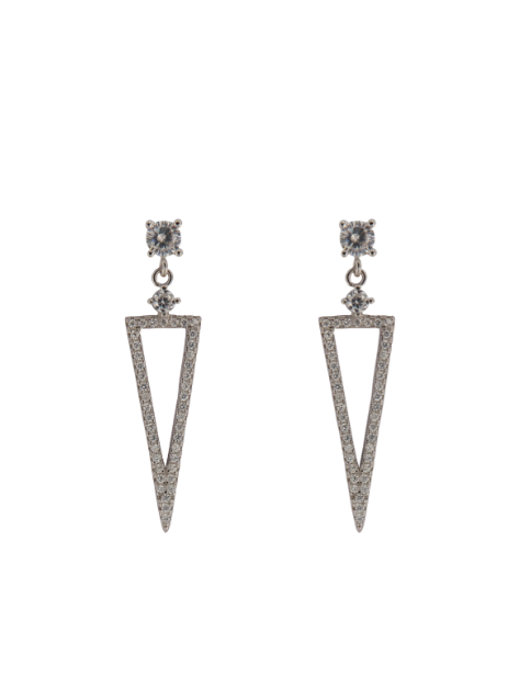 Pendientes Plata Mujer PPEN2148 Colgante Triangular Circonitas