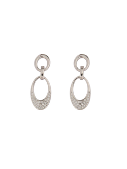 Pendientes Plata Mujer PPEN2149 Colgante Ovalado Circonitas