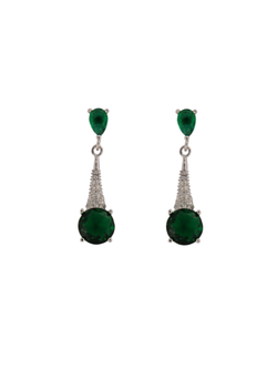Pendientes Plata Mujer PPEN2157/V Colgante Circonitas Verdes