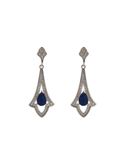 Pendientes Plata Mujer PPEN2159/Z Colgante Circonitas Azules