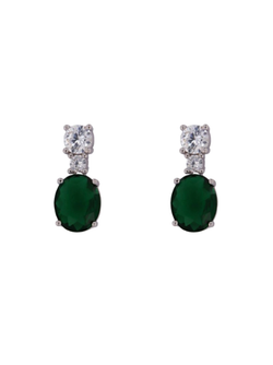 Pendientes Plata Mujer PPEN2164/V Circonitas Verdes