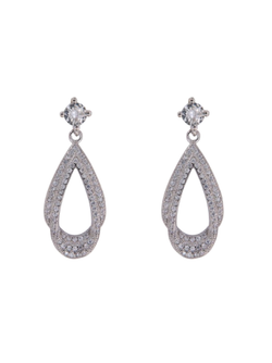 Pendientes Plata Mujer PPEN2168 Colgante Circonitas Rojas