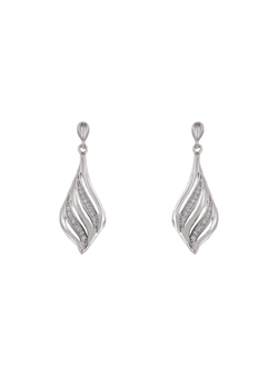 Pendientes Plata Mujer PPEN2172 Colgante Entorchado Circonitas