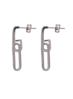 Pendientes Plata Mujer PPEN2181 Colgante Óvalo Circonitas