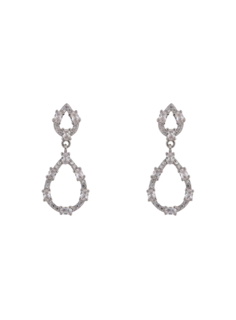 Pendientes Plata Mujer PPEN2199 Colgante Aro Lágrima Circonitas