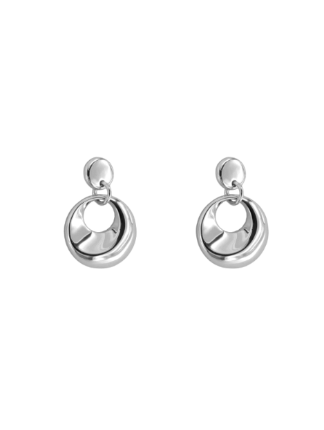 Pendientes Plata Mujer PPEN2210 Colgante Circulo En Brillo