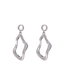 Pendientes Plata Mujer PPEN2215 Colgante Óvalo Irregular