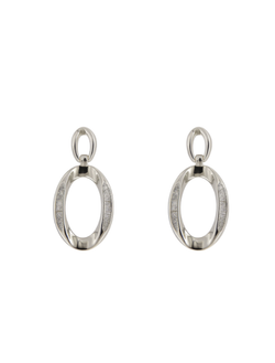 Pendientes Plata Mujer PPEN2226 Colgante Óvalo En Brillo