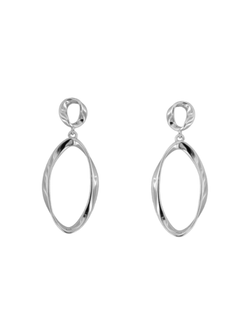 Pendientes Plata Mujer PPEN2237 Colgante Óvalo En Brillo