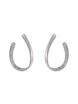 Pendientes Plata Mujer PPEN2240 Óvalo Abierto Circonitas