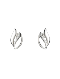 Pendientes Plata Mujer PPEN2268 Hoja Circonita