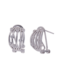 Pendientes Plata Mujer PPOM20 Bandas Circonitas