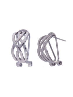 Pendientes Plata Mujer PPOM23 Bandas Entrelazadas En Brillo
