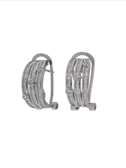 Pendientes Plata Mujer PPOM6 Bandas Circonitas