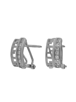 Pendientes Plata Mujer PPOM8 Calado Circonitas