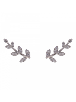 Pendientes Plata Mujer PPR 247 Hojas Circonitas
