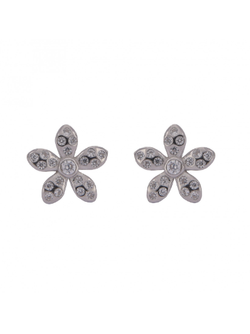 Pendientes Plata Mujer PPR 281 Flor Circonitas