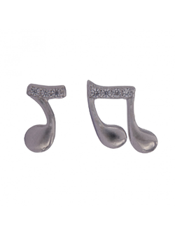 Pendientes Plata Mujer PPR 283 Notas Musicales Circonitas