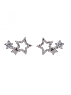 Pendientes Plata Mujer PPR 331 Estrellas Circonitas