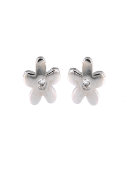 Pendientes Plata Mujer PPR 408 Flor Circonitas