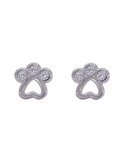Pendientes Plata Mujer PPR 414 Huellas Circonitas