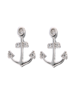 Pendientes Plata Mujer PPR 415 Ancla Circonitas