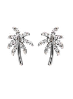 Pendientes Plata Mujer PPR 426 Palmeras Circonitas