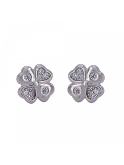 Pendientes Plata Mujer PPR 430 Trébol Circonitas