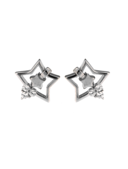 Pendientes Plata Mujer PPR 476 Estrellas Circonitas