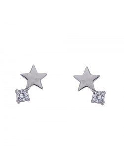 Pendientes Plata Mujer PPR 507 Estrella Circonitas