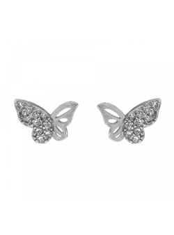 Pendientes Plata Mujer PPR 508 Mariposa Circonitas