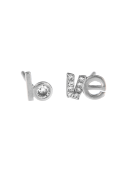 Pendientes Plata Mujer PPR 512 Palabra LOVE Circonitas