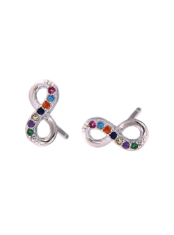 Pendientes Plata Mujer PPR 515 Infinito Circonitas Multicolor