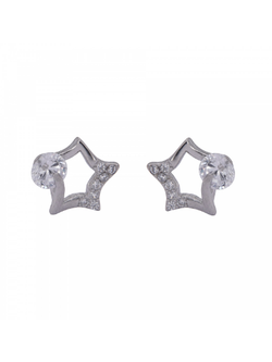 Pendientes Plata Mujer PPR 566 Estrella Circonitas