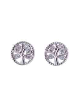Pendientes Plata Mujer PPR 643 Árbol De La Vida Circonitas