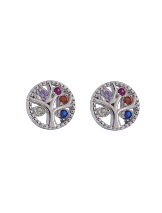 Pendientes Plata Mujer PPR 643/1 Árbol De La Vida Circonitas
