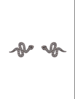 Pendientes Plata Mujer PPR 673 Serpientes Circonitas