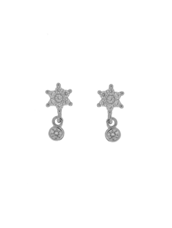 Pendientes Plata Mujer PPR 689 Estrella Colgante Circonitas