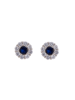 Pendientes Plata Mujer PPR 693/Z Círculo Circonitas Azules Bicolor Blancas