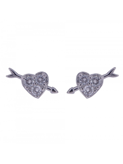 Pendientes Plata Mujer PPR 703 Corazón Circonitas