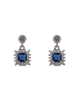Pendientes Plata Mujer PPR 727/Z Circonitas Azules Bicolor Blancas