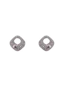Pendientes Plata Mujer PPR 739 Cuadrados Circonitas