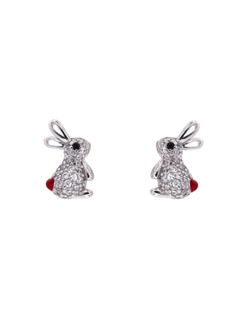 Pendientes Plata Mujer PPR 749 Conejos Circonitas