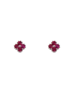 Pendientes Plata Mujer PPR 765/R Circonitas Rojas