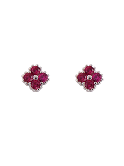 Pendientes Plata Mujer PPR 766/R Circonitas Rojas