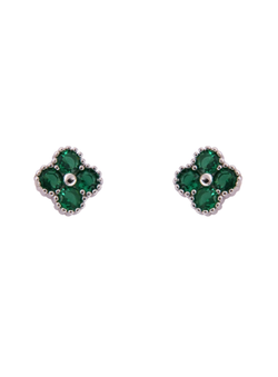 Pendientes Plata Mujer PPR 766/V Circonitas Verdes