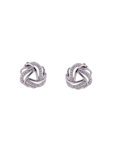 Pendientes Plata Mujer PPR 773 Entorchado Circonitas